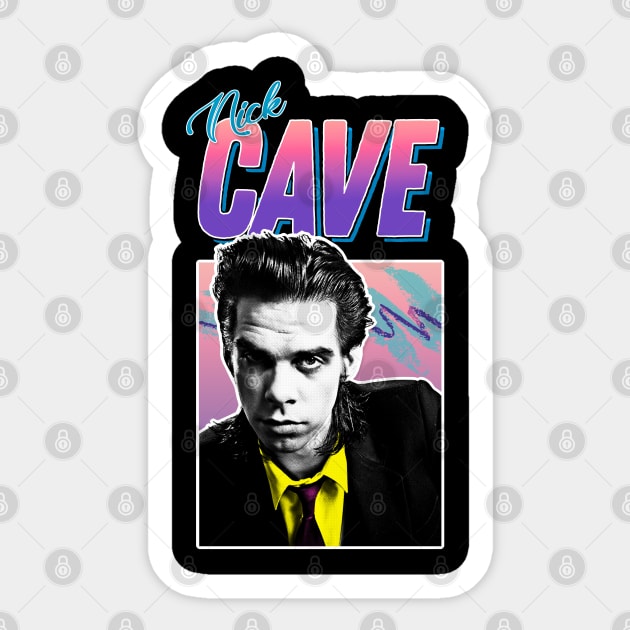 Nick Cave / Retro 80s Styled Design Sticker by DankFutura